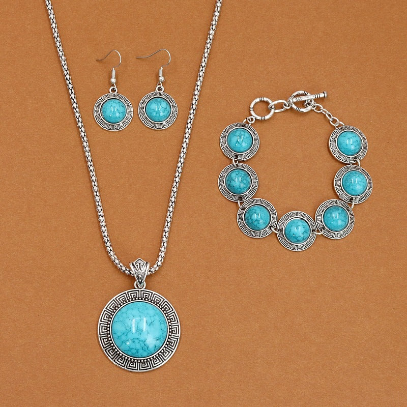 European And American Ethnic Bohemian Turquoise Necklace For Women