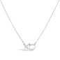 Diamond Accent XO Pendant Necklace in .925 Sterling Silver – Bezel Set