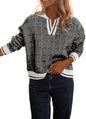 Knitted Pullover Lapel Women's Clothing
