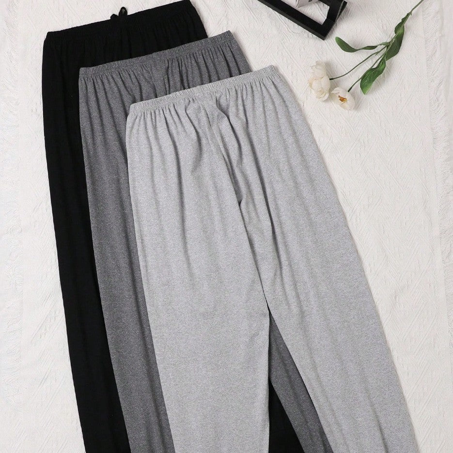 Womens Comfortable Solid-Color Retro Casual Ankle-Fit Pants