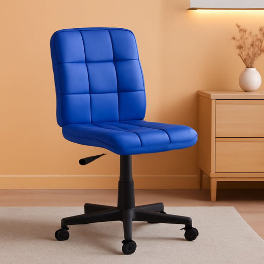 Clayton Blue Mid Back Quilted Vinyl Swivel Office Chair