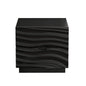 Solid Wood Nightstands Set of 2, 2 Drawers, No Handles, Living Room, Black