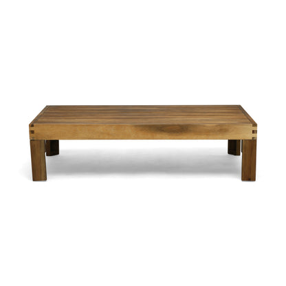 Outdoor Sectional Set Acacia Wood Beige 5 Piece L Shape Seats 4