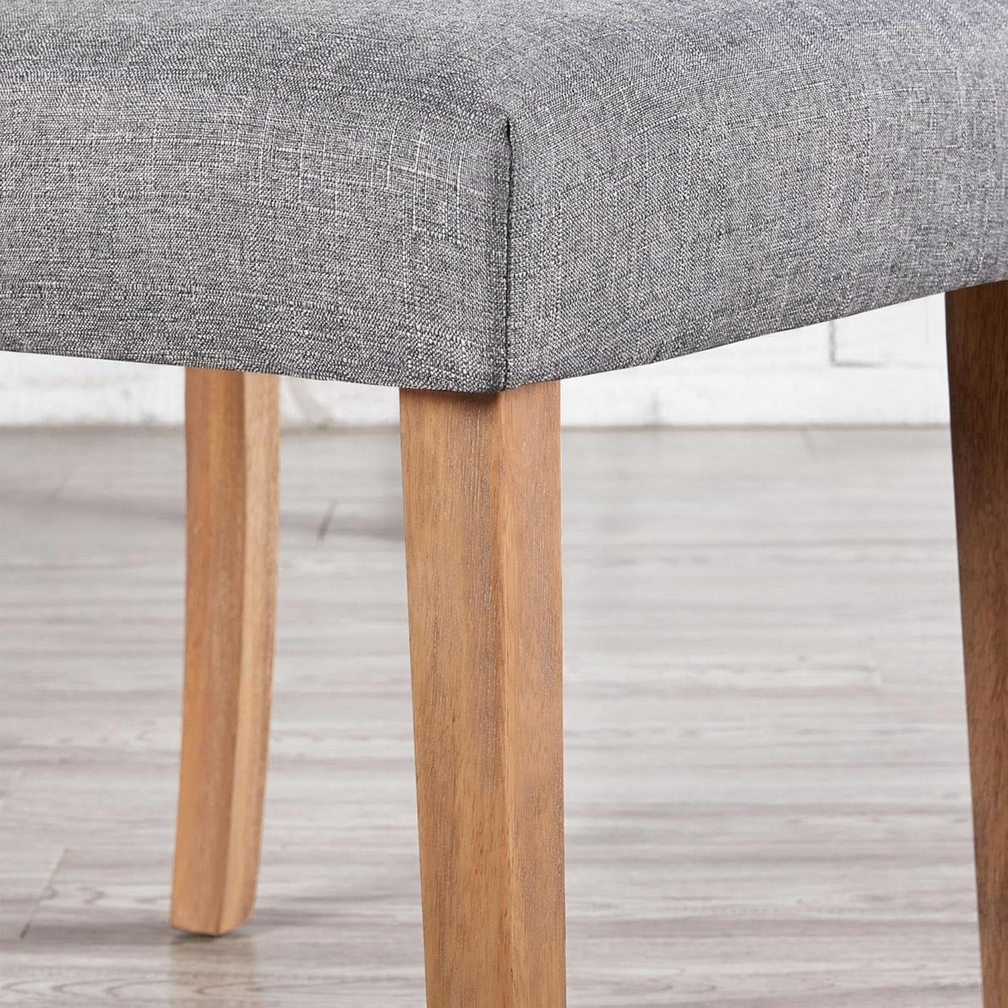 Parsons Dining Chairs Set of 2 Upholstered High Back Dark Gray