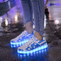 New black five Star 7 Color Light Luminous LED white  Shoes FOR KIDS