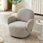 Accent Chair Swivel 360 Degree Fabric Gray Metal Frame 35x35x32 In