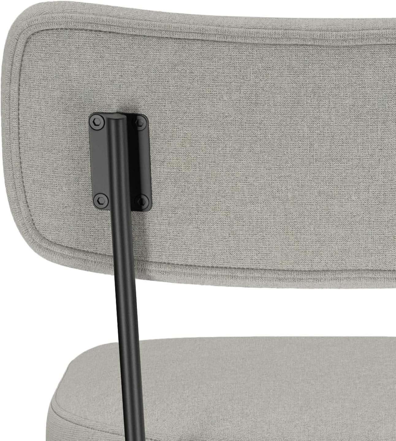 Giselle Swivel Bar Stools Set 2 29 Inch Upholstered Light Grey