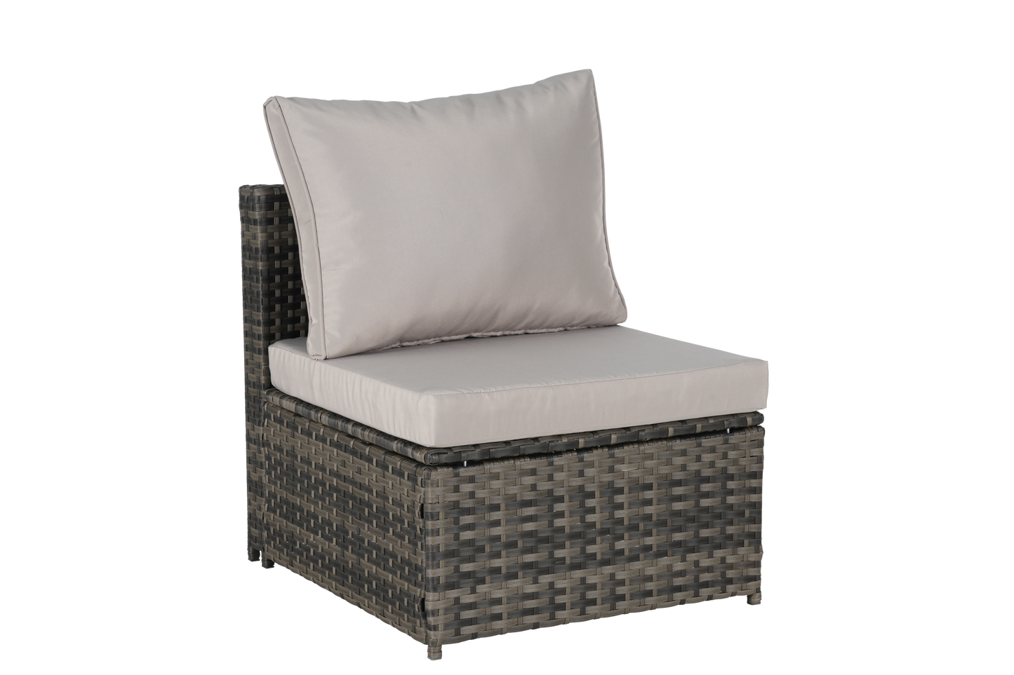 Outdoor Sectional Set PE Rattan 6 Piece L-Shape Gray