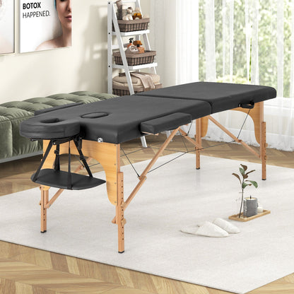 84 Inch Foldable Massage Table with Carrying Bag and Height Adjustable