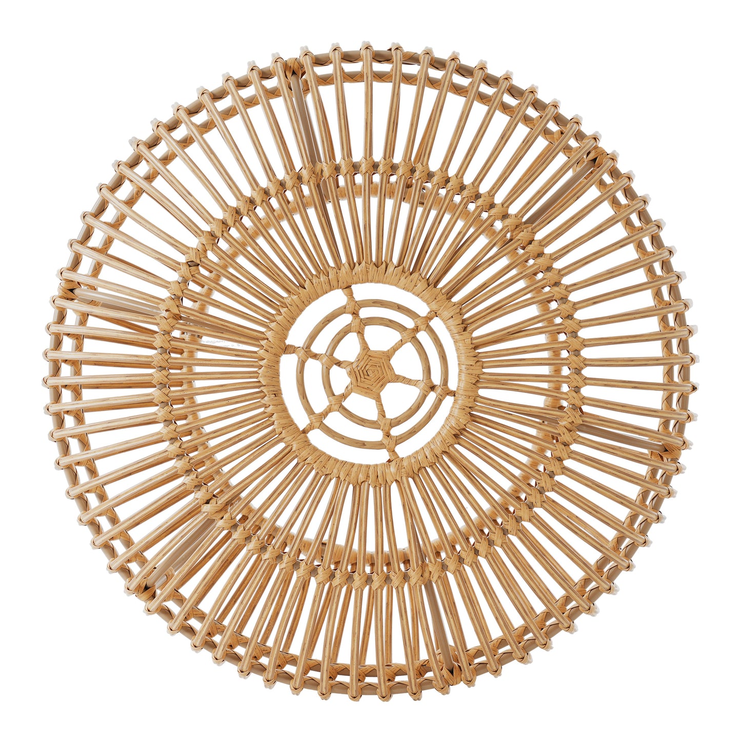 OTTAWA Coffee Table-Bohemian Faux Rattan Weave Accent Table for Indoor Outdoor