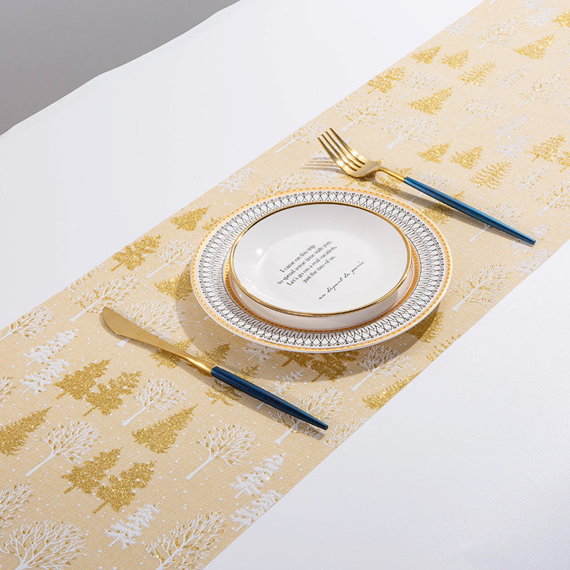 Christmas Table Runner Tablecloth Fine Linen Printing