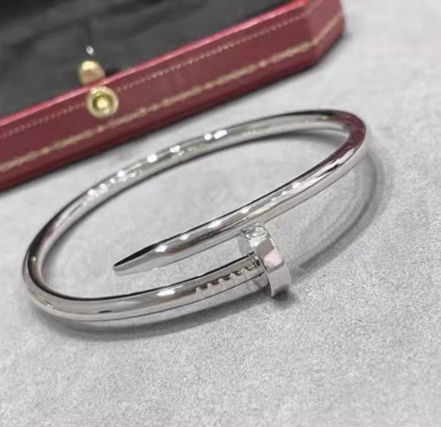 Precision Thick Plating Head and Tail Diamond Fashion Three-Circle Full Diamond Couple Bracelet