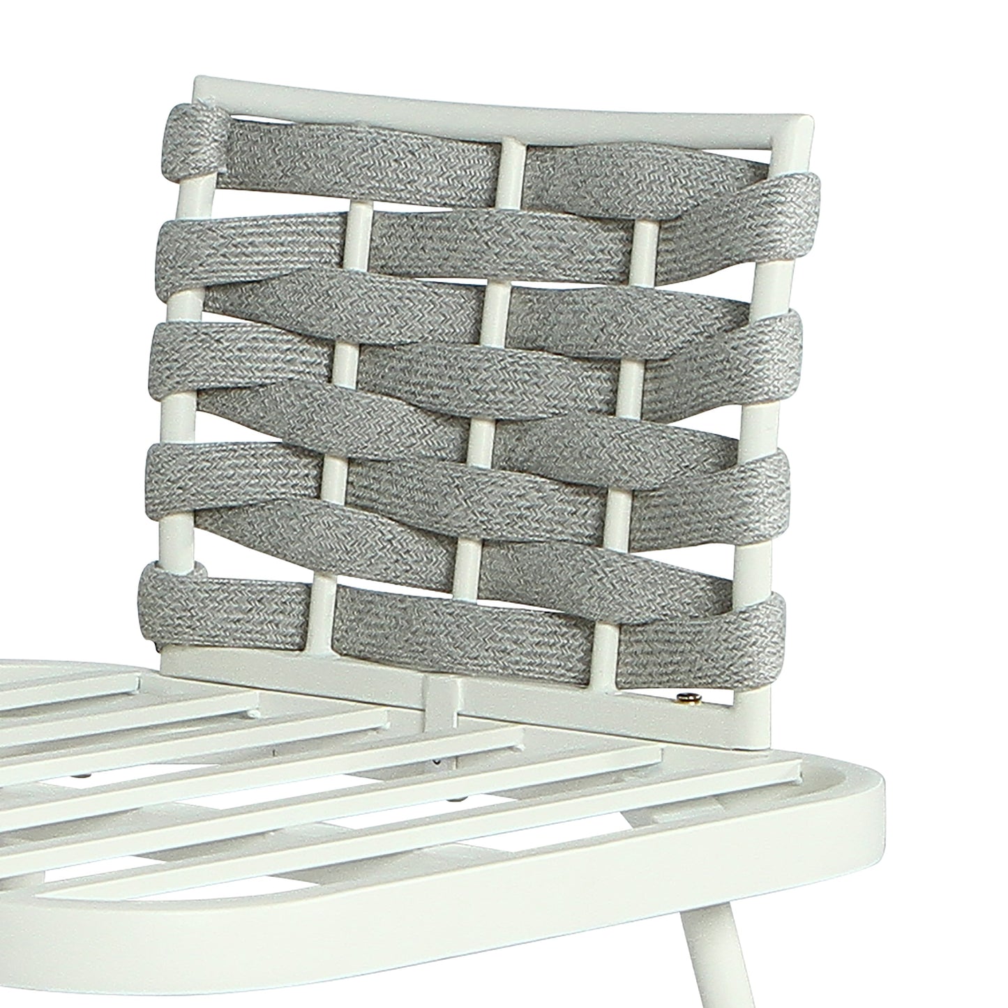Outdoor Sofa Set Steel Rope Off White Gray Cushion 4 Piece Seats 4