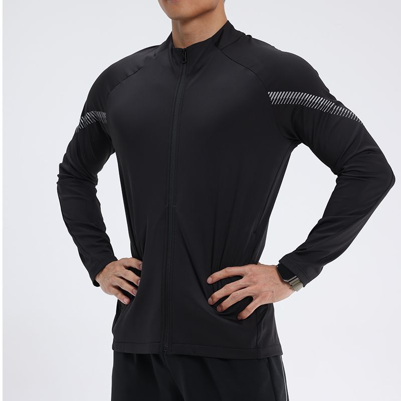 Mens Fitness Running Training Stand-Neck Windbreaker Jacket
