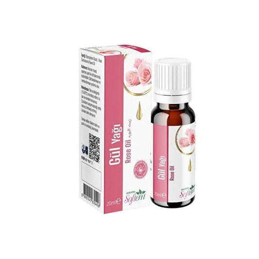 Softem Rose Oil (Rosa Damascena) - 0.68 fl oz - Natural Aromatherapy & Skincare