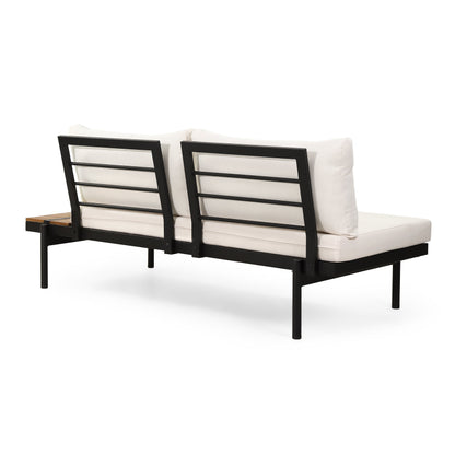 Outdoor Sectional Set Acacia Wood 4 Piece Seats 5