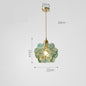 Japanese Creative Chandelier Brass Handmade Glass Petals