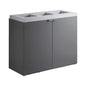 86-Gallon Heavy-Duty Commercial Steel Three-Stream Trash Can Cabinet (SAK80591)