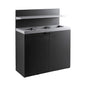 86-Gallon Heavy-Duty Commercial Steel Three-Stream Trash Can Cabinet With Tray Holder (SAK31860)