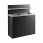 86-Gallon Heavy-Duty Commercial Steel Two-Stream Trash Can Cabinet With Tray Holder (SAK45079)