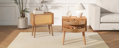 Rotating Hidden Compartment Nightstands, Mid Century Modern Concealment