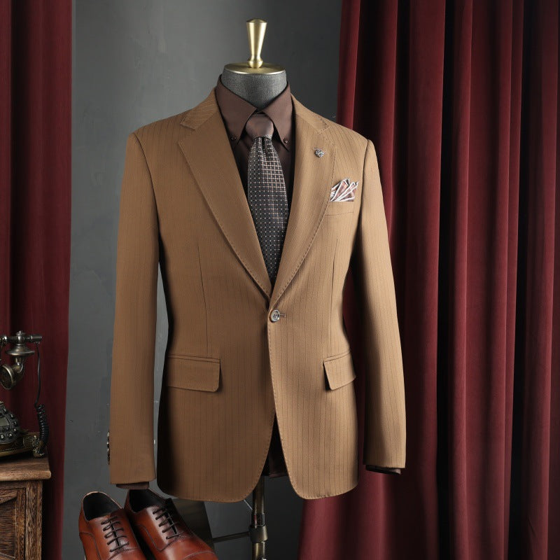 Stylish Casual And Sophisticated Striped Mens Suit Set