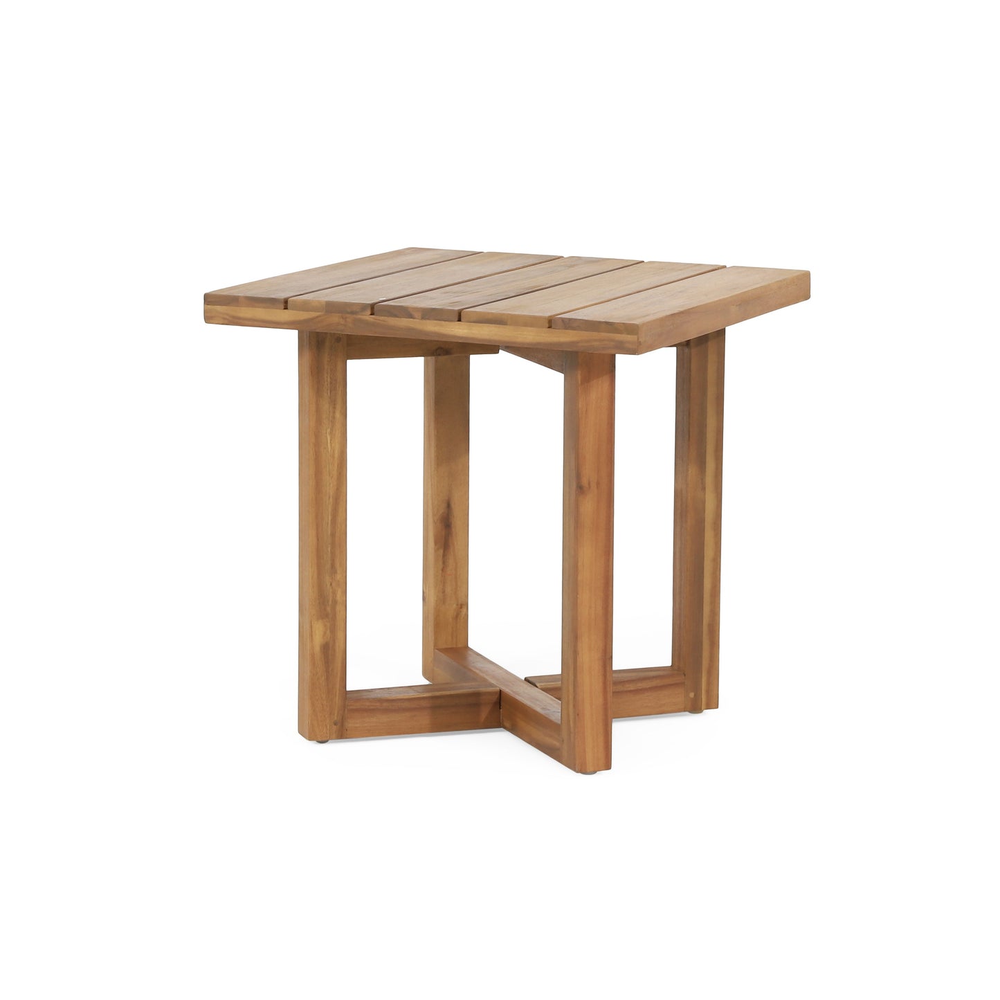 Outdoor Chair Set Acacia Wood Rope Beige Cushion Table
