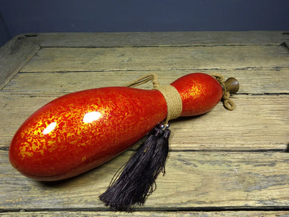 Old Carved Gourd Lacquerware – Natural Calabash Wealth Ornament (18cm)