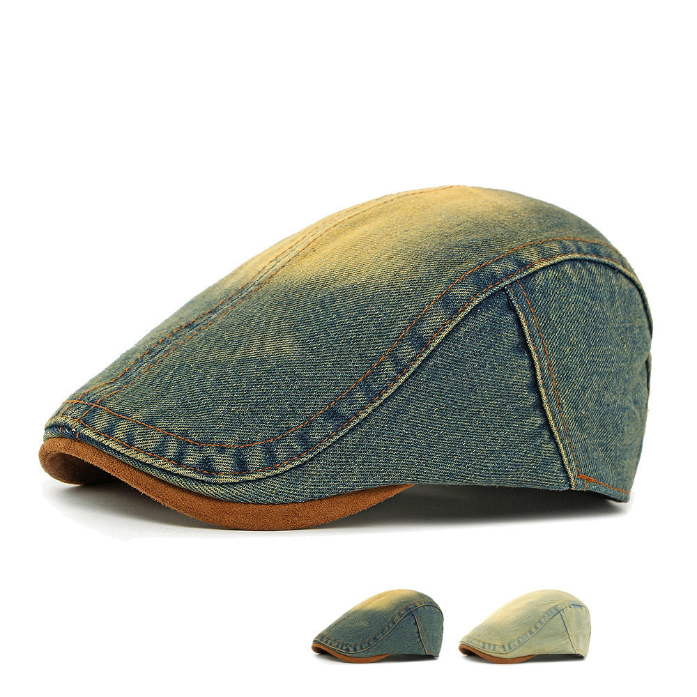 Men's And Women's Identical Distressed Suede Bag Edge Retro Workwear Style Forward Hat Suitable For Outdoor Camping, Weekend Shopping