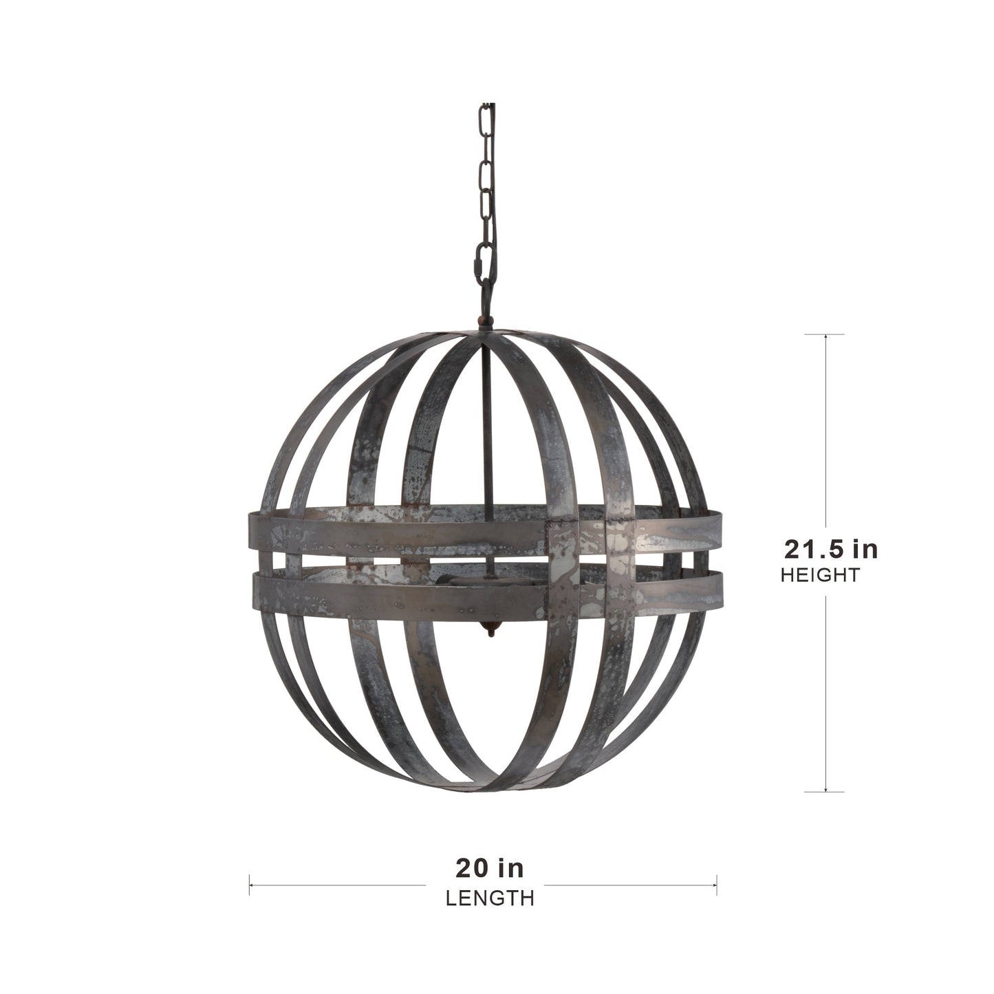 Chandelier 4-Light Galvanized Hanging Adjustable Chain Dining Room