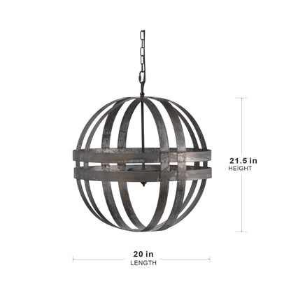 Chandelier 4-Light Galvanized Hanging Adjustable Chain Dining Room