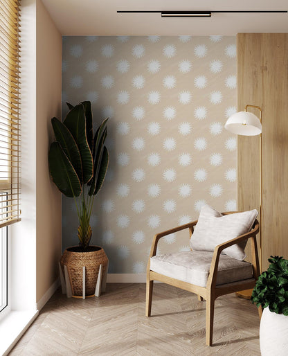 Sol Wallpaper, tan and white
