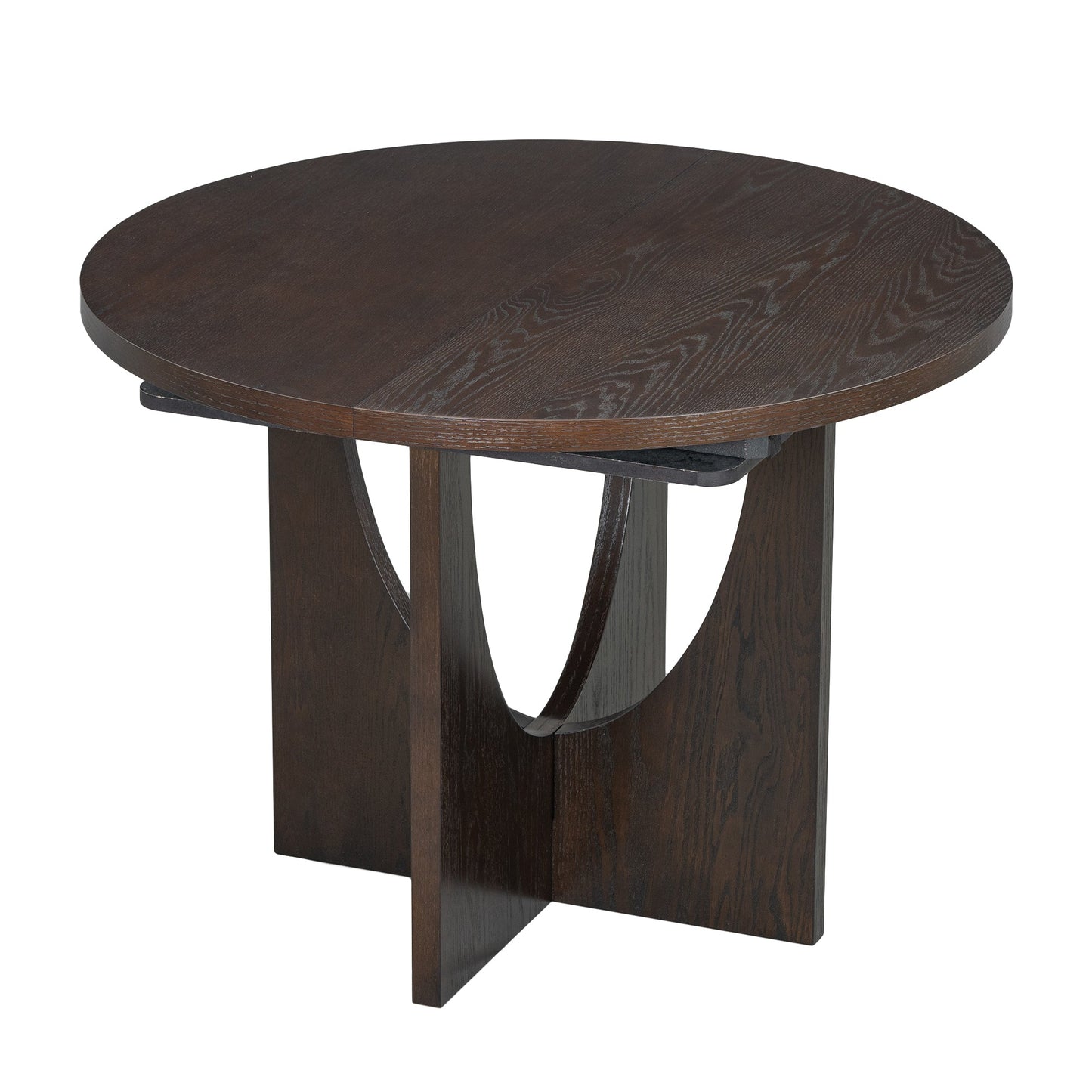 Modern 5-Piece Extendable Round Dining Table Set with 16.2inch Removable Leaf
