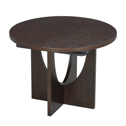 Modern 5-Piece Extendable Round Dining Table Set with 16.2inch Removable Leaf