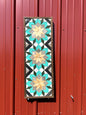 Handmade Amish Barn Quilt Banner Wall Art – 10.5in x 30in Reclaimed Wood Mosaic