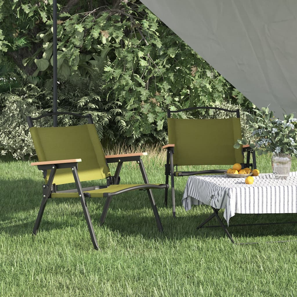 vidaXL Camping Chair 2 Pcs Outdoor Folding Camping Beach Chair Oxford Fabric