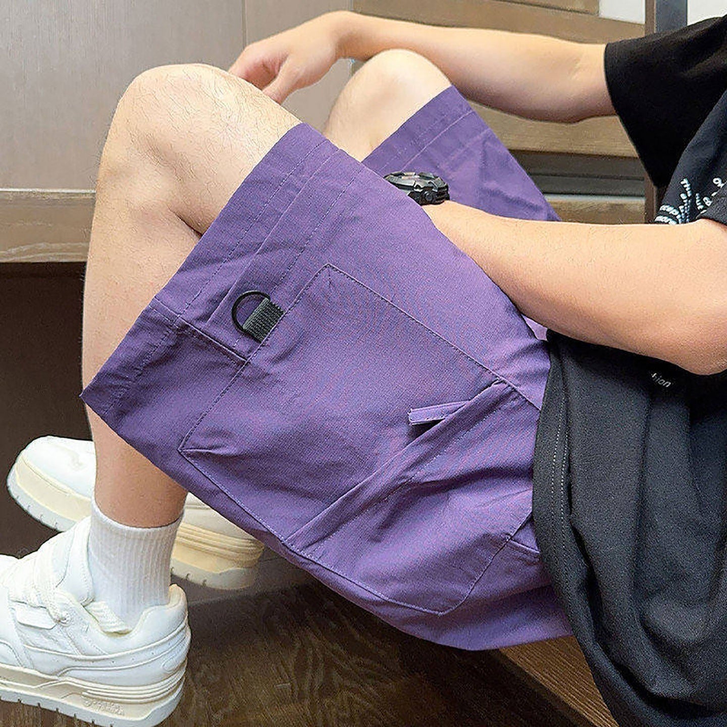 Mens Athletic Shorts American-style Vintage Casual