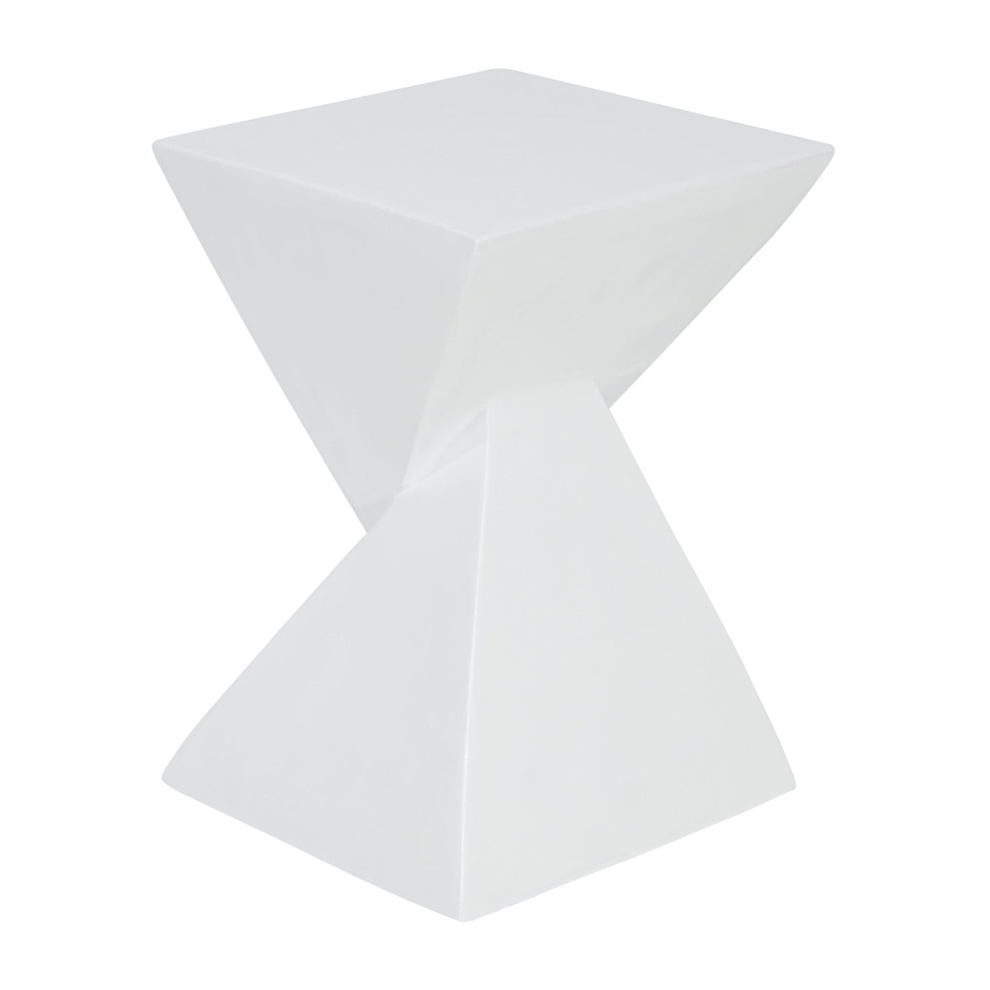 MGO X Design Side Table, White, Indoor Outdoor, 18 in H, 12.5 in Square Base