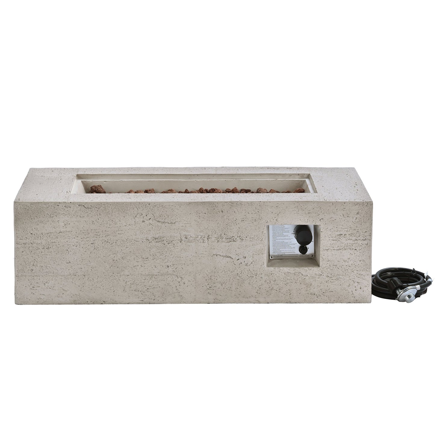 2-in-1 Outdoor Fire Pit and Propane Tank Stand Set 41.9 Inch, Beige Grey