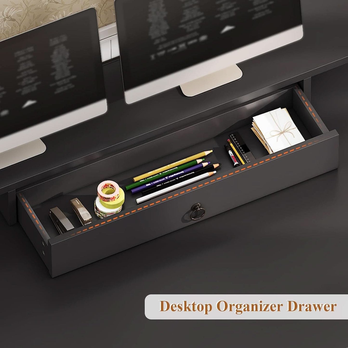 63 Inch Wide White Solid Wood Executive Desk With Drawer