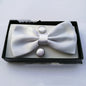 Pocket Square Cufflinks Set Men's Bow Gift Box
