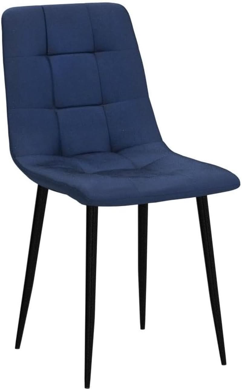 Navy Blue Velvet Dining Chairs Set of 4 Armless Tufted