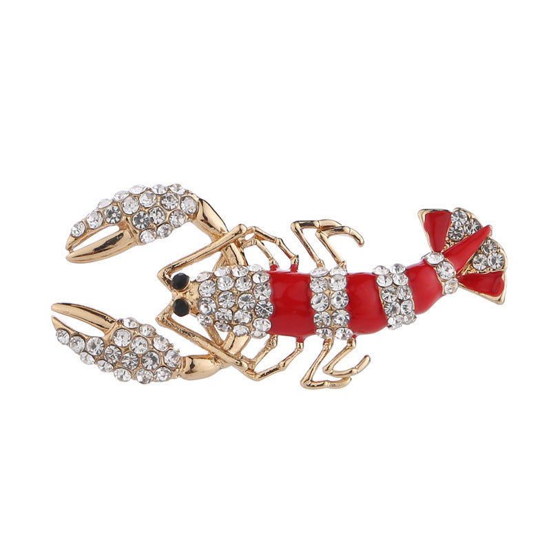 Enamel-dripped Lobster Brooch Accessory For Women