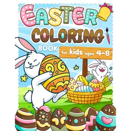 Easter Coloring Book for Kids ages 4-8: 44 Funny Animals with their Easter Eggs to color - Easter activity book for girls and boys - Religious christi - Paperback