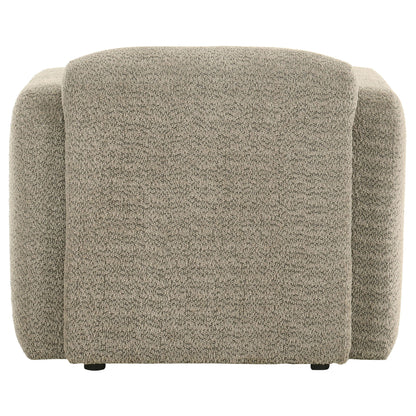 Dorset Fabric Upholstered Round Track Arm Accent Chair Brown