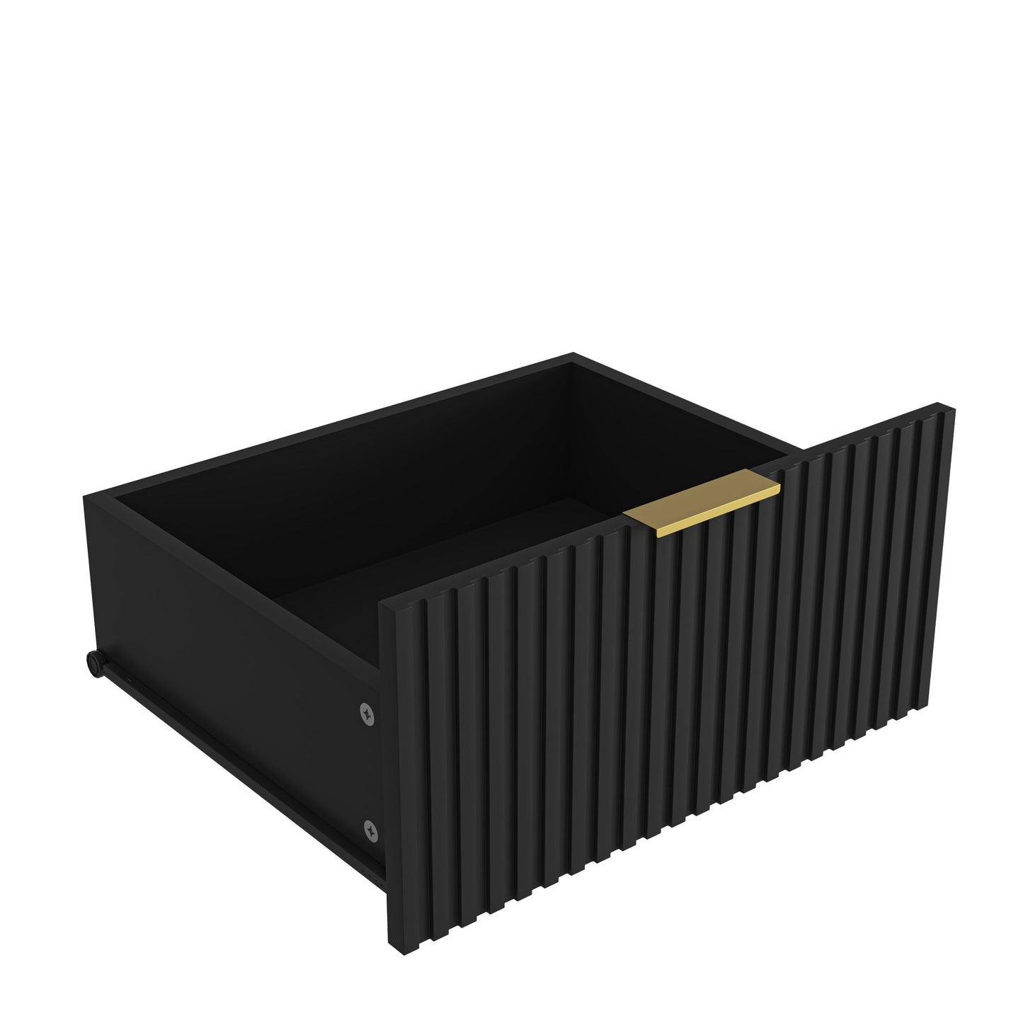 Dresser Classic 9-Drawer Black Particle Board Gold Handles 63x15.74 In