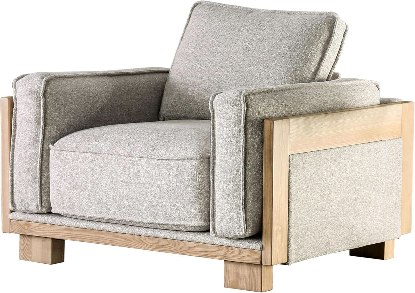Oran Modern Sofa Set With Track Arms Light Brown Living Room