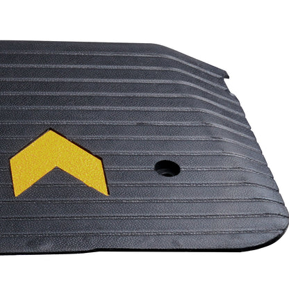 Threshold Ramp Rubber 2 In Non-Slip Beveled Edges Doorway 43.7x16 In Channel