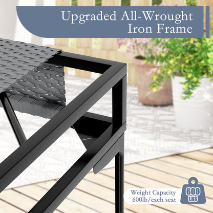 Outdoor Sectional Set Aluminum Woodgrain Gray L-Shape Adjustable Feet