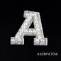 Pearl Rhinestone Cloth Sticker-Letter A-White-2 Pack